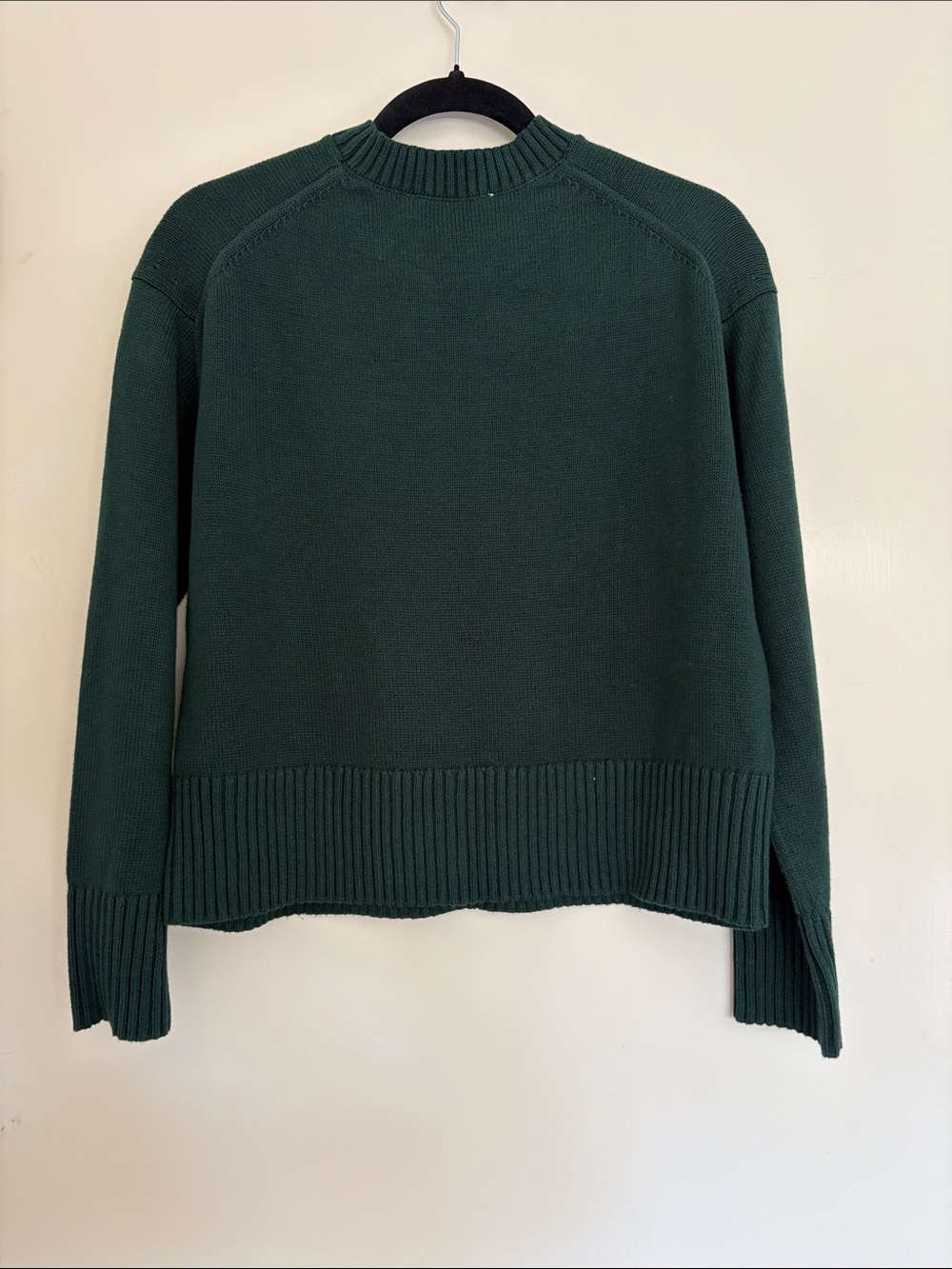 Everlane Dark Green Cotton Crewneck Sweater, XS - Picture 2 of 5